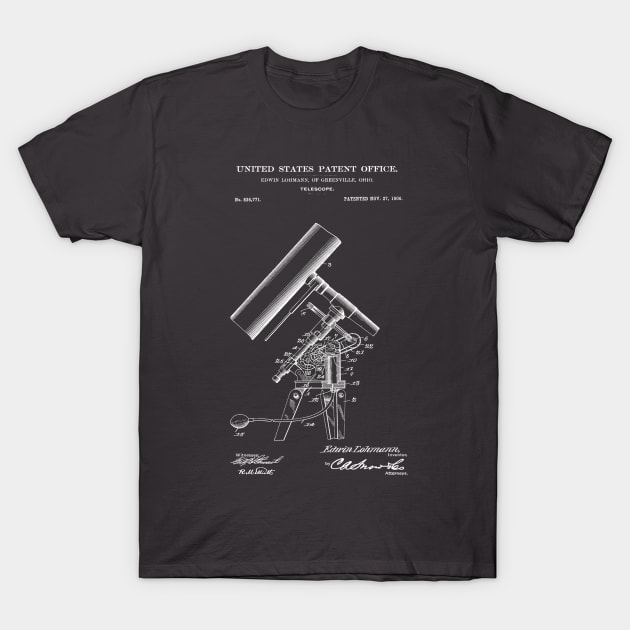 Telescope Patent White T-Shirt by Luve